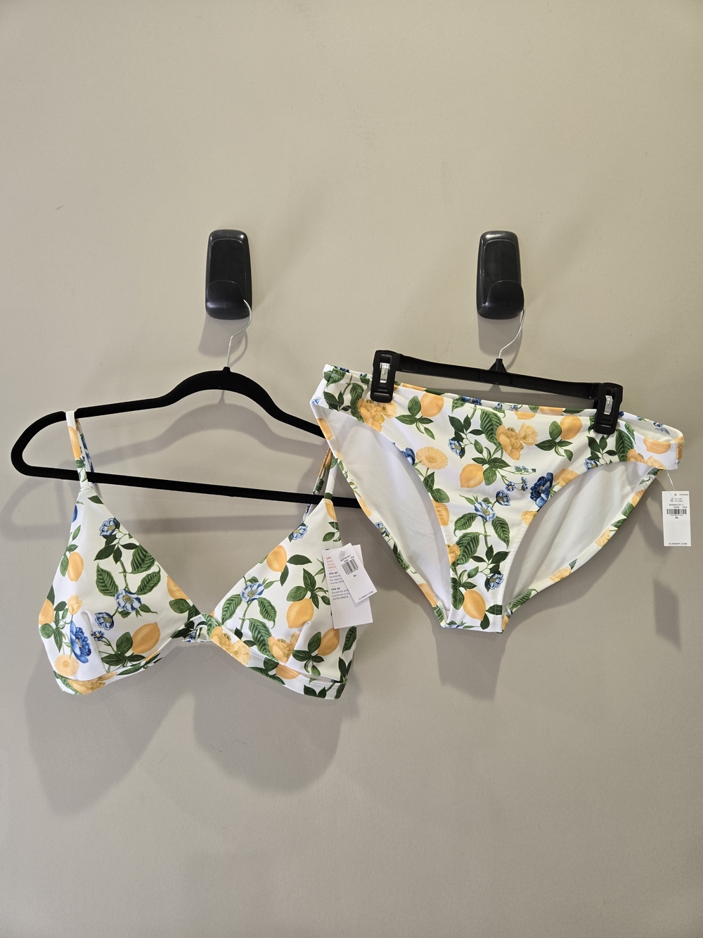 Old Navy White Lemon Floral Bikini Set NWT